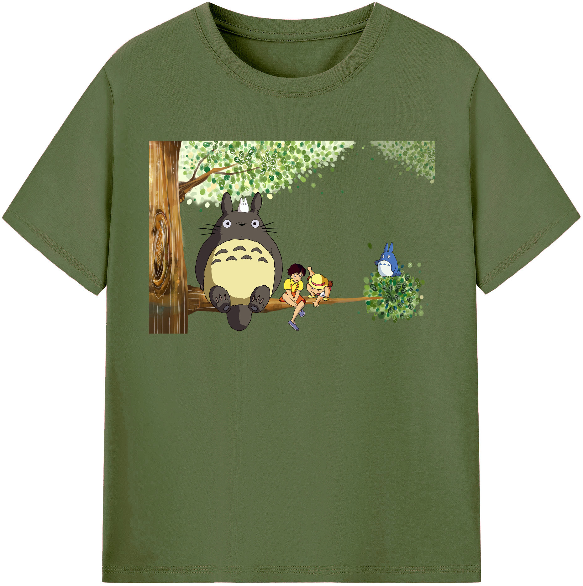 （画像用） となりのトトロ 草壁メイ 草壁サツキ My Neighbor Totoro Satsuki Kusakabe Mei Kusakabe 綿100％半袖Tシャツ（フロントプリント）